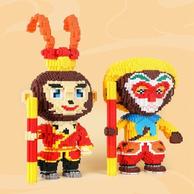 Hi Caipin Series Small Particle Building Blocks Adult High Difficulty Boys and Girls Toys Journey to the West Qi Tian Da Sheng Wukong