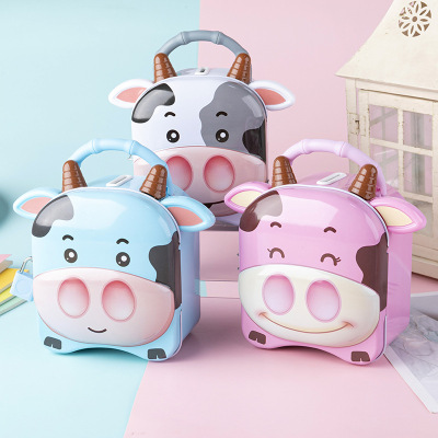 Calf Coin Bank Children's Large Capacity Savings Bank Creative Cute Birthday Gifts for Men and Women Stickers Piggy Bank Decoration