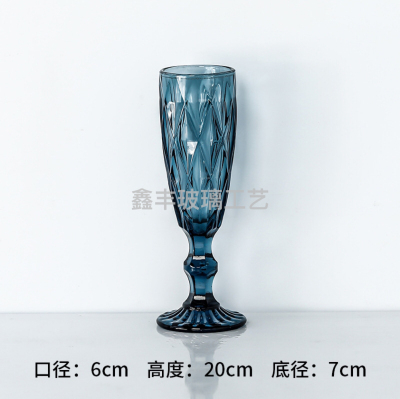 2Factory Direct Sales Crystal Glass Color Retro Goblet Household Champagne Juice Drink Red Wine Glass