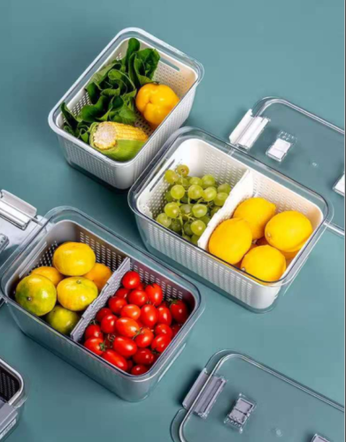 refrigerator drain basket crisper double layer assorted storage box