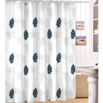 Spot Spring Woven Polyester Shower Curtain Hotel Curtain Thickened Waterproof Printing Shower Curtain Foreign Trade Factory Direct Sales