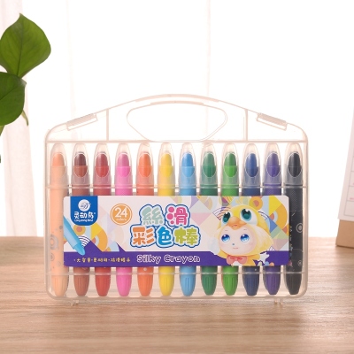 Portable Plastic Box 24-Color Silky Water-Soluble Color Stick Studio Training Wholesale