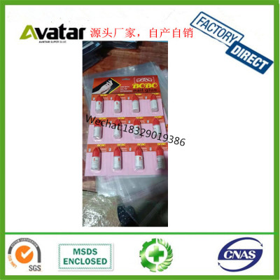 Factory direct sale Wholesale 10g pink manicure glue with brush on finger nail glue for nail salon
