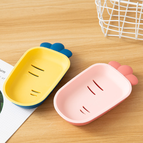 radish soap box creative soap holder punch-free soap rack soap box draining toilet drain soap rack