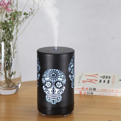 Iron Skull Humidifier Colorful Night Lamp Aroma Diffuser 100ml Essential Oil Fragrance Machine Household Desktop Diffuser