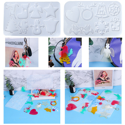 Epoxy Mold Cistmas Full Version Keychain Silicone Mold Amazon Hot Sale Candle Handmade Soap