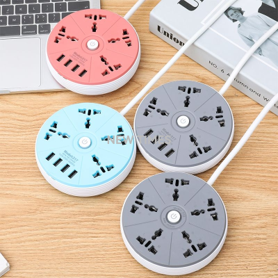 Foreign Trade Socket Socket Power Strip USB Socket with Switch Creative Socket round Socket USB Socket