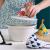 Printed Kitchen Triangle Protection Sleeve Anti-Scald Pan Lid Cover Fabric Insulation Glove Clip Hanging Frying Pan