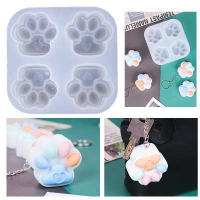 Epoxy Mold Love Heart 's Paw Silicone Mold Amazon Hot Sale Candle Handmade Soap