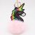 Black Unicorn Fur Ball Keychain Pu Unicorn Plush Bag Women's Ornaments Cute Car Accessories