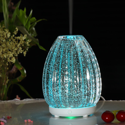 New 100ml 3d Glass Colorful Led Aroma Diffuser Light 5V Aromatherapy Humidifier Creative Pattern