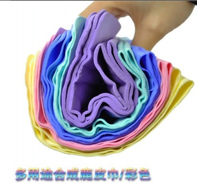 Medium Size 43*32 Bags PVA Synthetic Chamois Towel Hair Drying Towel Wipe Car Towel Pet Towel