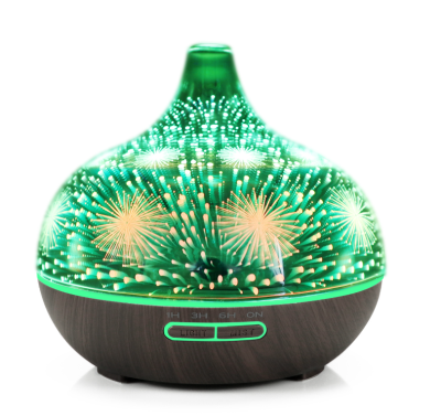 Colorful Fireworks Aromatherapy Night Light 400ml Aromatherapy Humidifier 3D Glass Household Ultrasonic Essential Oil Ultrasonic Aroma Diffuser