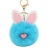 Hot Selling Pink Cute Rabbit Ear Fuzzy Ball Key Chain PU Leather Metal Gold Key Chain Bag Accessories Gift