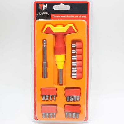 TM508 Trapezoidal Tool 24 Pieces Household Multi-Functional T-Shaped Tool Set Factory Direct Sales Ten Yuan Store Supply