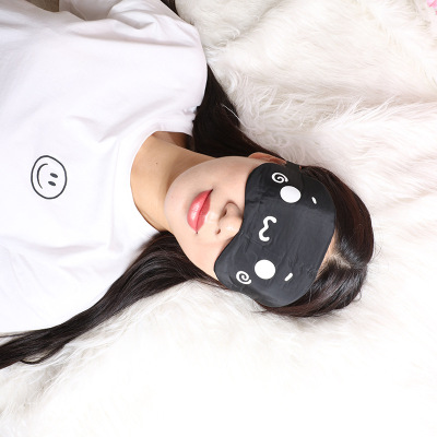 Black Shading Eye Mask Cartoon Facial Expression Printing Ice Pack Eye Mask Blackout Sleep Ice Compress Eye Shield Ice Pack Eye Mask