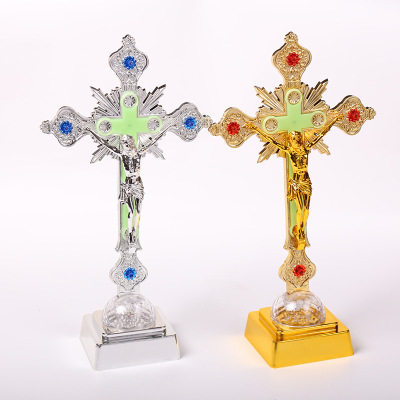 Luminous Led Jesus Cross Christian Candle Creative Electronic Light Church Decoration Decoration Gifts Customization