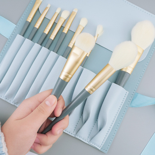 Cangzhou Lanqiao 10 Makeup Brushes Set Eye Shadow Brush for Beginners Loose Powder Brush Foundation Soft Hair Brush Beauty Tools