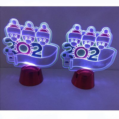 2021 New Acrylic New Style Coronary Cartoon Led 3D Creative Glow Small Night Lamp Decoration Hanging Ornament