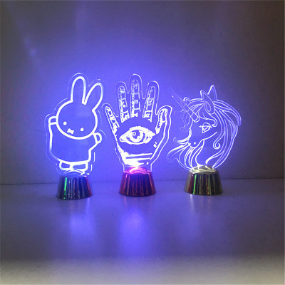 Acrylic LED Holiday Creative Decoration Gifts & Crafts Atmosphere Dynamic Decoration Acrylic 3D Small Night Lamp