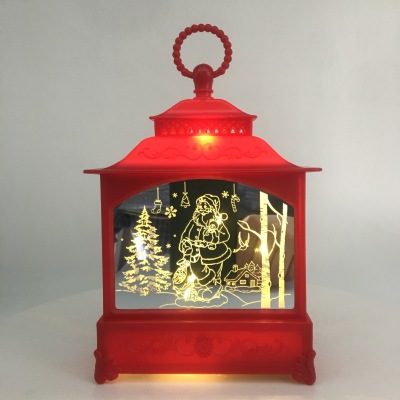 Cross-Border Large Glass Storm Lantern Copper Wire Lamp Snowman Old Man Christmas Window Home Small Night Lamp Ramadan Storm Lantern