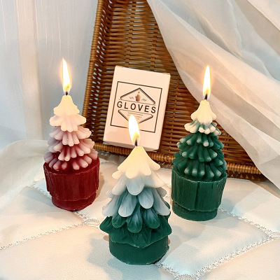 INS Style Cross-Border Christmas Tree Aromatherapy Candle Christmas Candle Soy Wax Hand Gift Photo Props Decoration