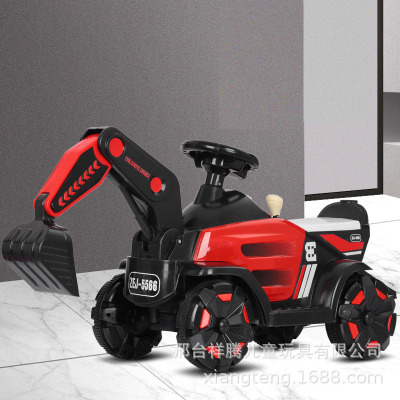 Children's Electric Excavator Remote Control Excavator Toy Car Stroller One Piece Dropshipping Novelty Educational Electric Car Gift