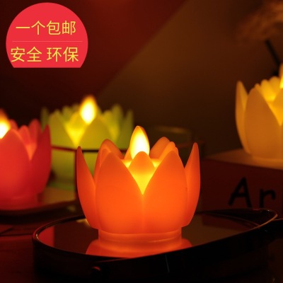 LED Electronic Candle Flame Swing Buddha Front Buddha Worship Performance Activity Lotus Lamp Sacrifice Blessing Candle Light
