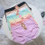 Girl's Ice Silk Cool Wavy Edge Underwear Cartoon Printed Solid Color Student Leggings Breathable Cool Seamless Briefs