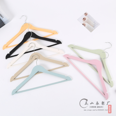 Wooden Clothes Hanger Clothing Store Hotel Anti-Skid Seamless Solid Wood Clothes Hanger Factory Wholesale Wooden Clothes Hanger Multi-Color Optional