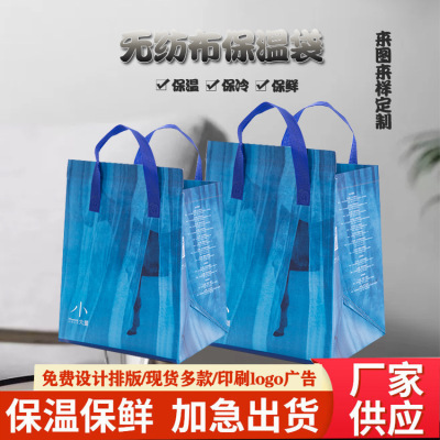 Spot Nonwoven Fabric Themo-Insulation Bag Non-Woven Handbag Take-out Catering Non-Woven Fabrics for Packaging Laminating Bag Shopping Bag