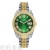 Men's Steel Watch Big Rhinestone Diamond Men's Watch Roman Scale Calendar Hip Hop Watch Gold Green Full Diamond Watch