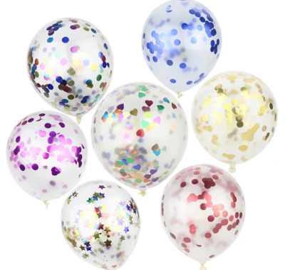Transparent Sequin Party Birthday Balloon 12-Inch 2.8G round Color Aluminum Foil Sequin Balloon