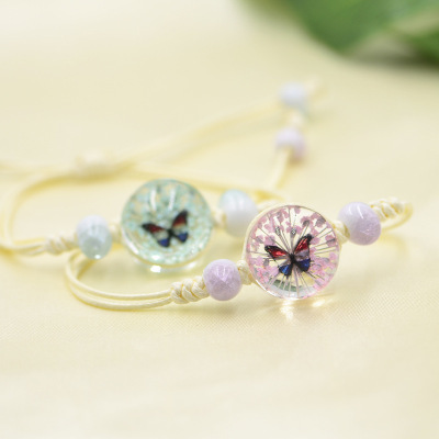 2021 Woven Dried Flower Bracelet Lace Flower Simple Jewelry Mori Style Fresh Preserved Fresh Flower Stall Supply Girl