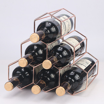 Geometric 6 Bottles Wine Rack Home Decoration Wine Rack Creative Wine Rack Multi-Purpose Storage Wholesale