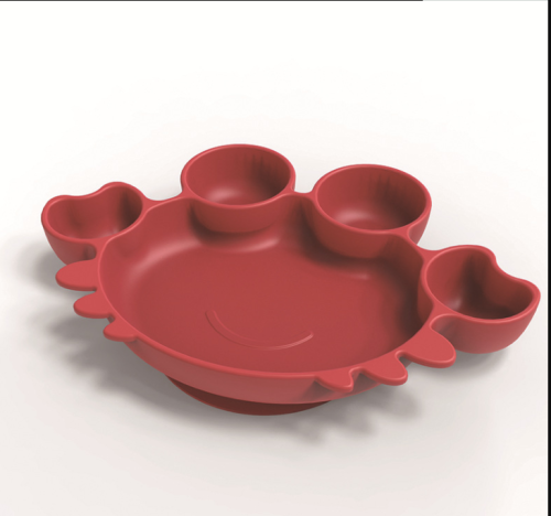 baby silicone plate large capacity crab compartment plate