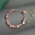 Korean Style Fashion Micro Inlay Shell Pink Zircon Pull Bracelet Women's High-Grade Exquisite Light Luxury Bracelet Source Factory