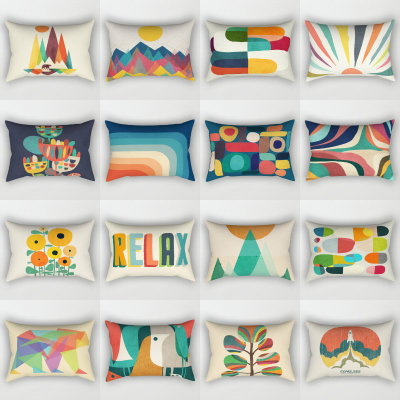 Geometric Ins Style Abstract Pillow Rectangular Pillow Sofa Cushion Waist Pillow Plush Cushion Pillow Cover Pillow Core Support