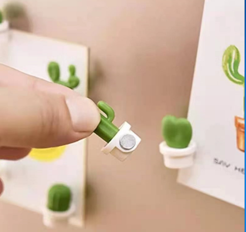 green cactus refridgerator magnets magnetic message sticker