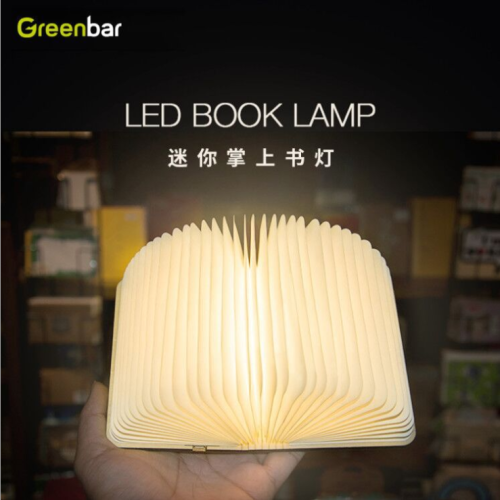 creative style portable led book light novelty practical usb wooden book lamp ornaments