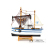 Mediterranean Style 20cm Fishing Boat Model Living Room Office Decoration Solid Wood Boat Decorations Smooth Sailing Gift