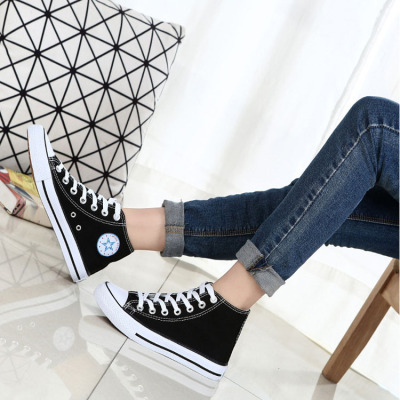 Spring and Autumn High-Top Canvas Shoes for Lovers Basic Vulcanized Casual Shoes Korean Style Breathable Student Cloth Shoes Trendy
