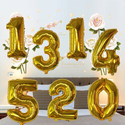 Wedding Supplies Wholesale 16-Inch 36-Inch Gold Silver Number Aluminum Coating Ball Aluminum Foil Balloon Wedding Birthday Party Balloon