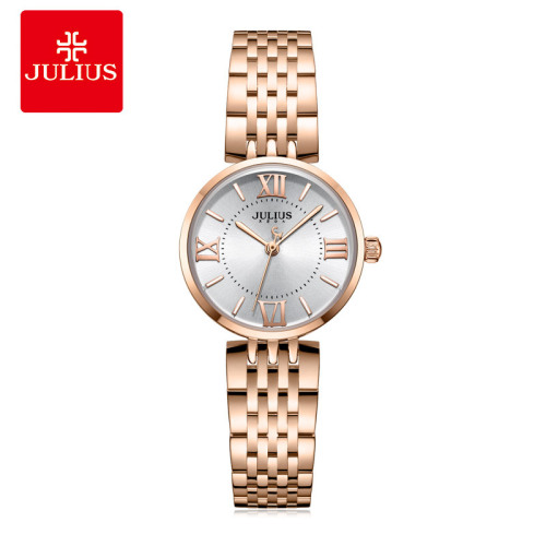 julius julius new steel band roman literal simple small disc waterproof watch female ja-1282