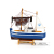 Mediterranean Style 20cm Fishing Boat Model Living Room Office Decoration Solid Wood Boat Decorations Smooth Sailing Gift