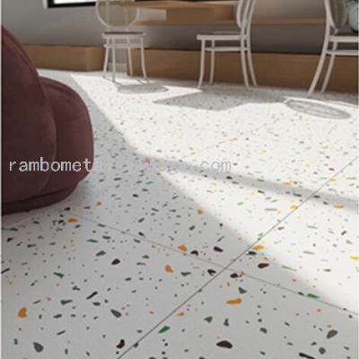 White with colored dots Waterproof peel stick floor tiles vinyl floor peel and stick tiles SuitableFloor renovation