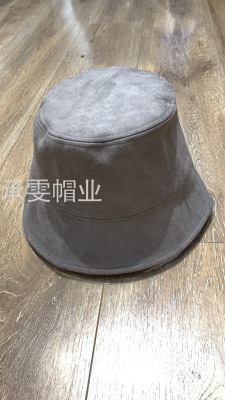 Hat Female Autumn and Winter Korean Fashionable All-Match Flannel Flat Bucket Hat