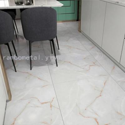 White  marble with rust red pattren Waterproof peel  stick floor tiles vinyl floor peel and stick tiles Suitable Floor