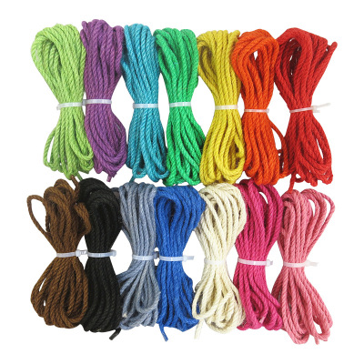 Factory Direct Supply 5mm Color Woven Hemp Rope Creative Retro Handmade DIY Photo Wall Decorative Rope Multi-Color Optional