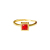 Elegant Small Square Red Crystal Index Finger Ring Women's Simple Alluvial Gold Diamond-Embedded Open Ring Women's No Color Fading